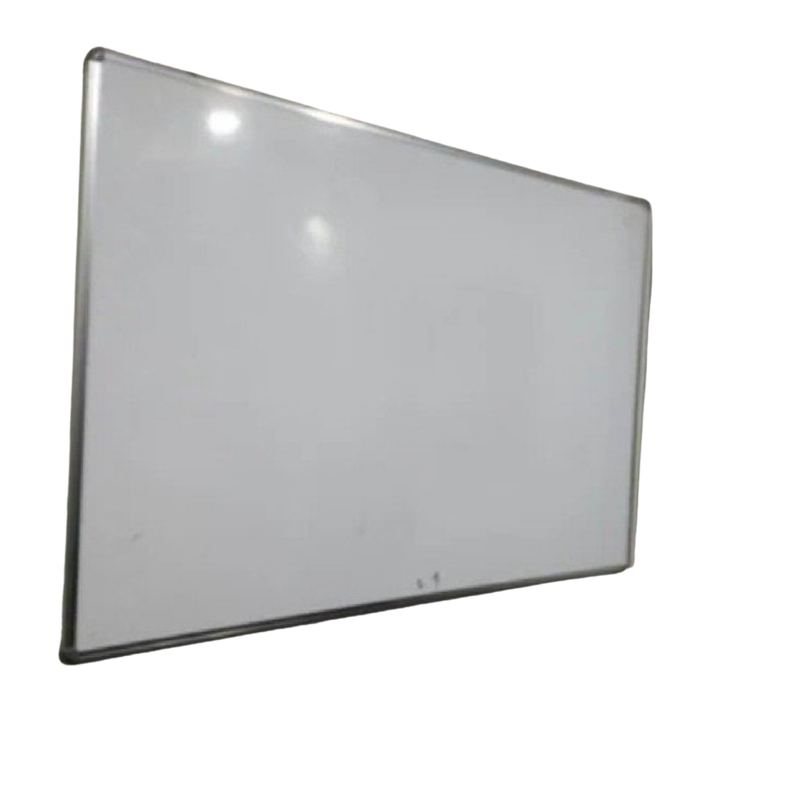 White rectangular aluminum composite panel with smooth glossy surface and dark edge frame.