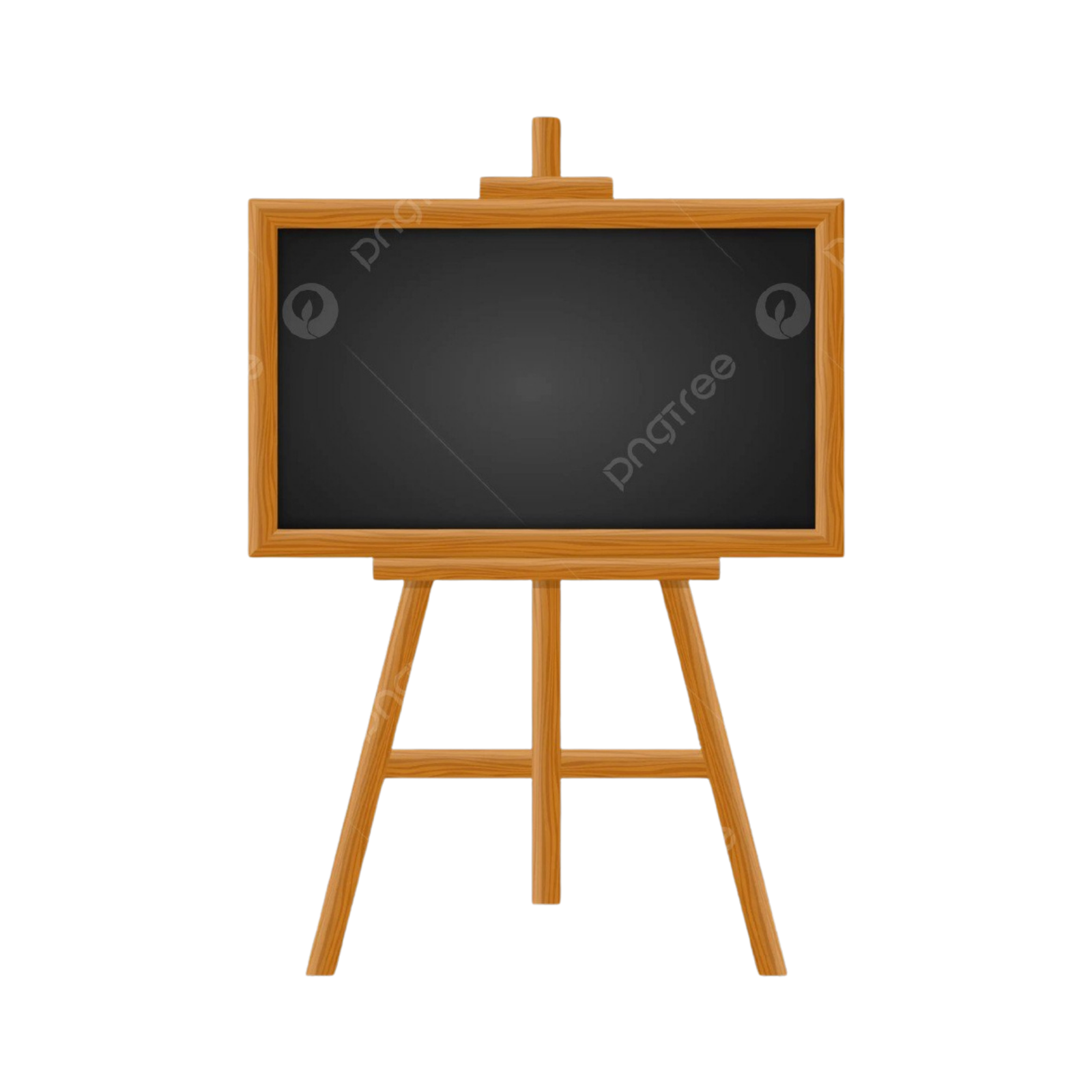 Wooden easel blackboard display stand with rectangular black chalkboard surface for restaurant menus, event signage and promotional displays by Elite Writing & Display