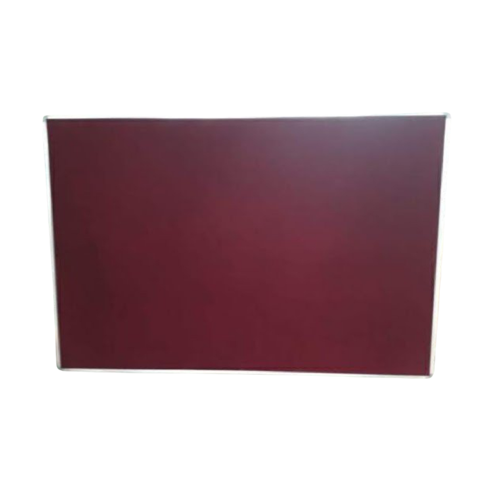 Maroon fabric notice board with aluminium frame for displaying notices, announcements, documents, and information in offices, schools, and institutions.