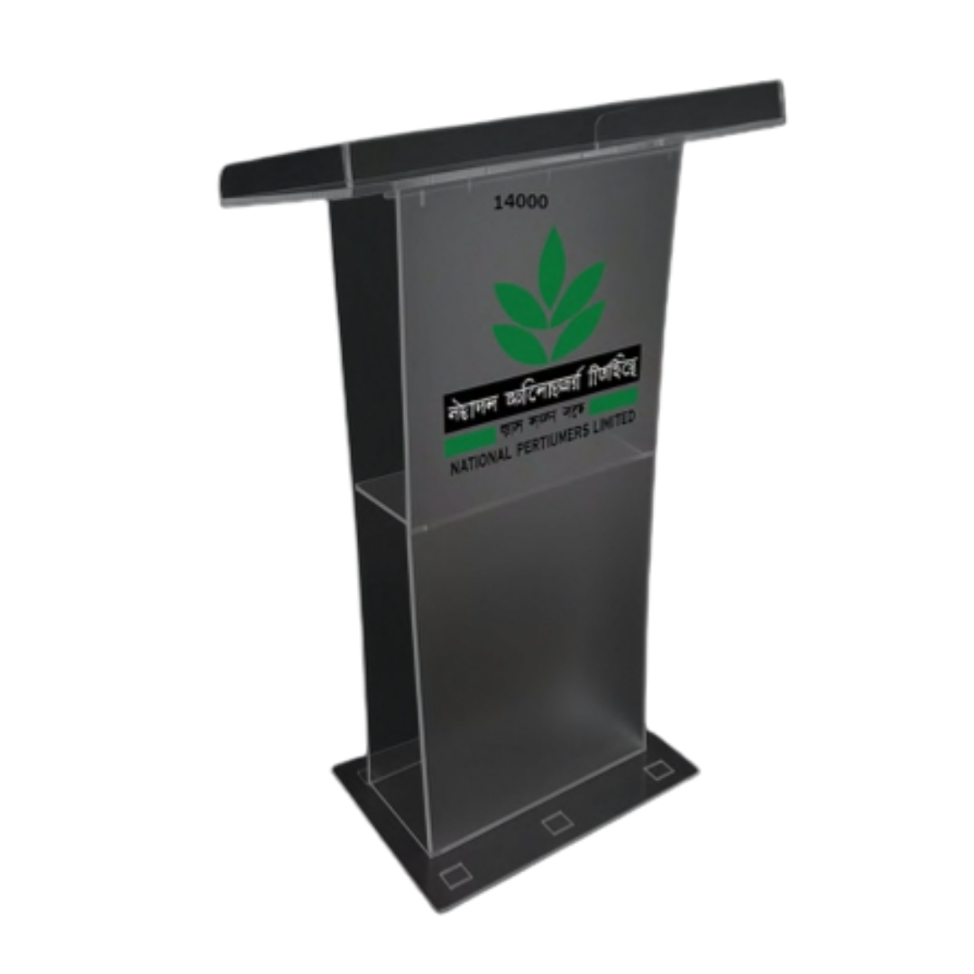 Black and gray podium with National Fertilizers Limited logo