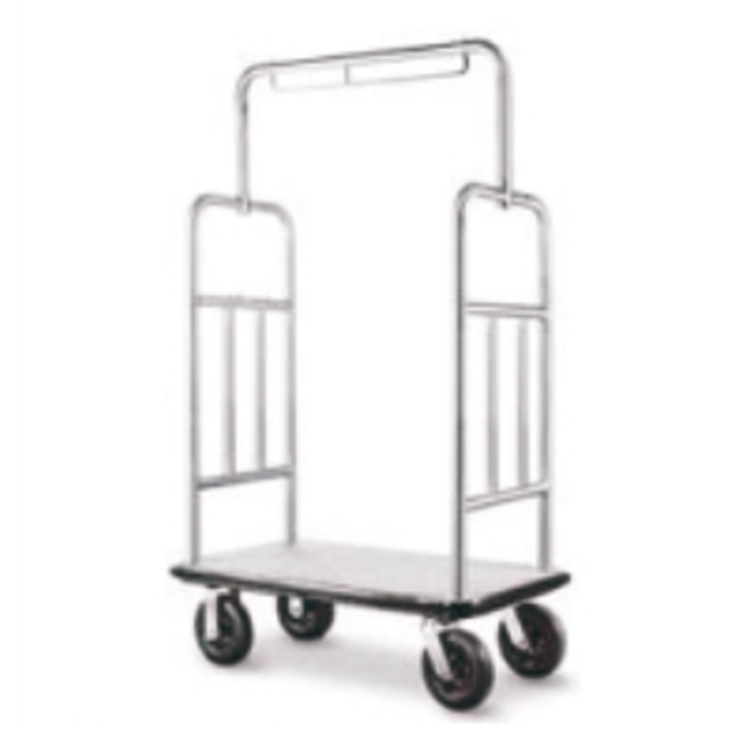Four-wheel platform hand truck with tall push handle