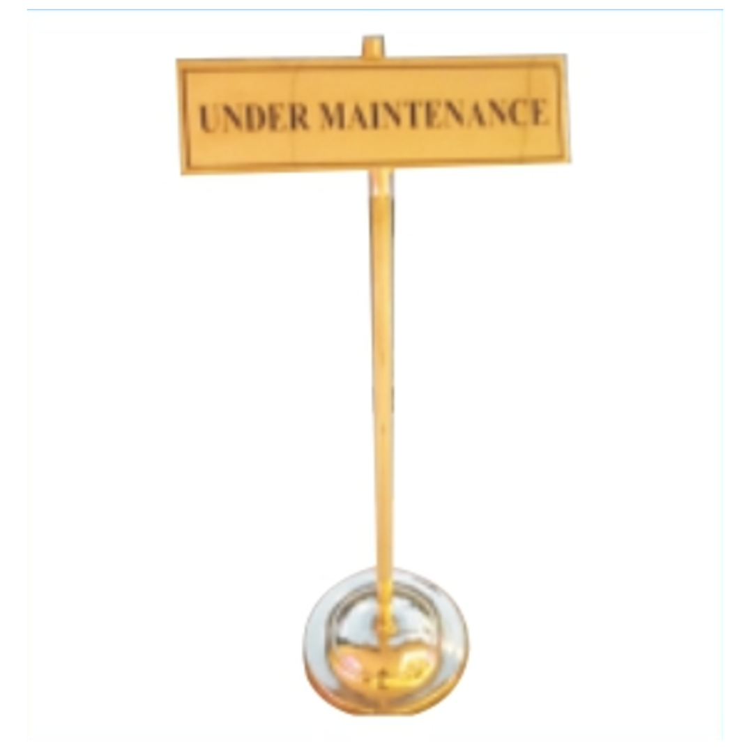 Under Maintenance Sign Stand | Brass Floor Display Sign | Elite Writing & Display
