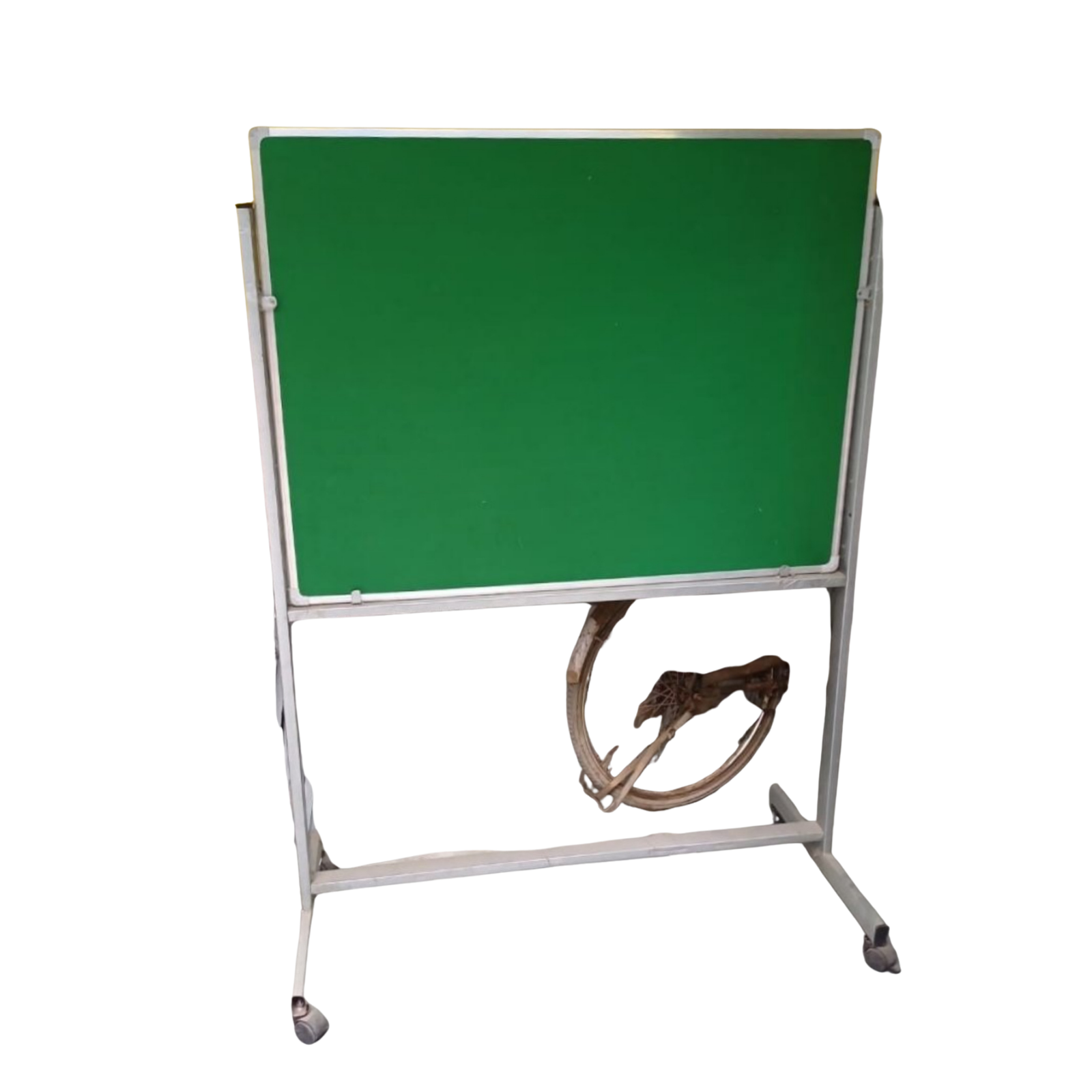 Elite Writing & Display portable green chalkboard mounted on a metal stand with a rectangular writing surface for classrooms, schools, and training rooms.