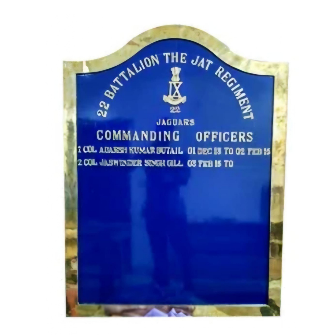 22 Battalion The Jat Regiment commanding officers commemorative display board
