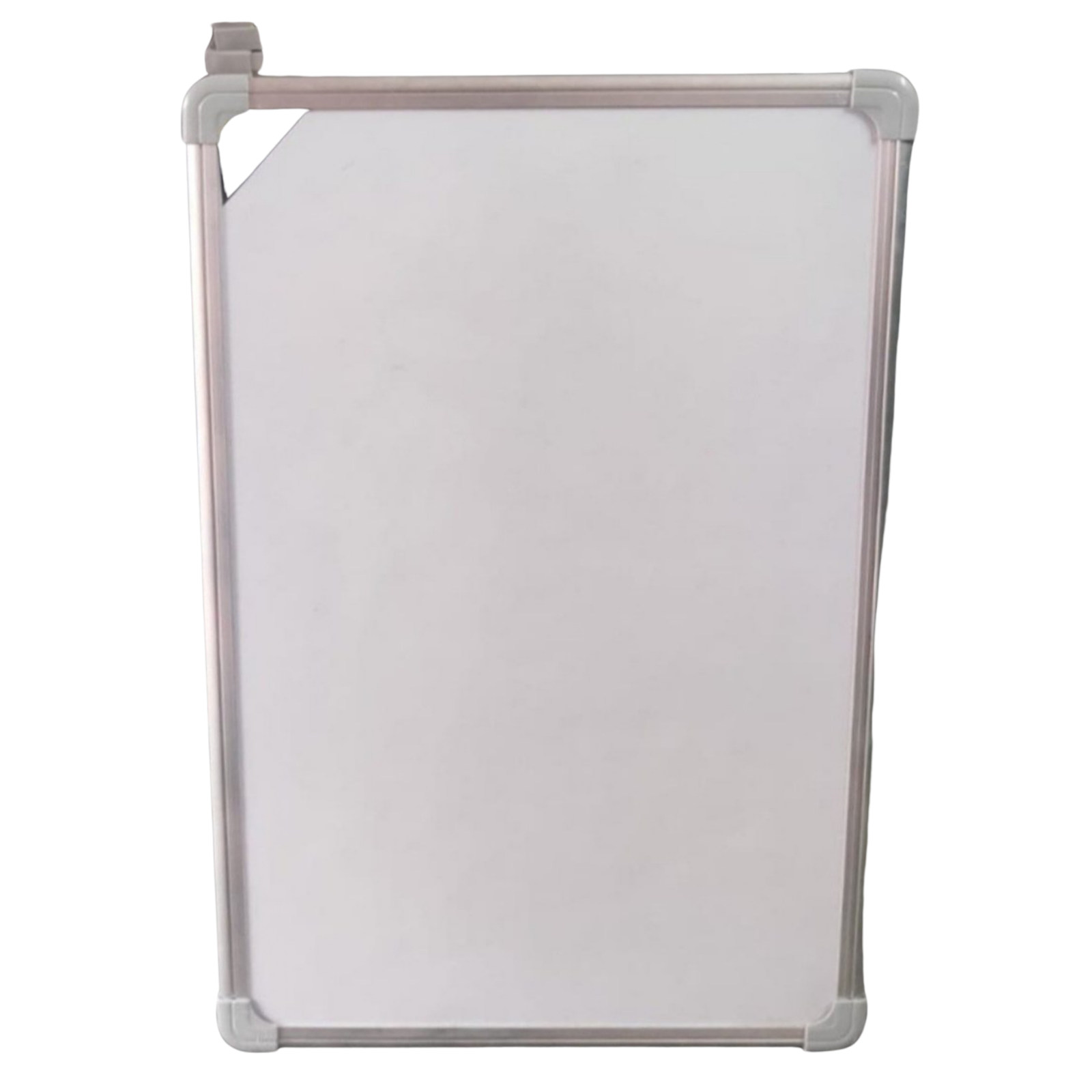 Elite Writing & Display rectangular whiteboard with a smooth white writing surface, lightweight aluminium frame, rounded corners, and top-mounted marker holder.