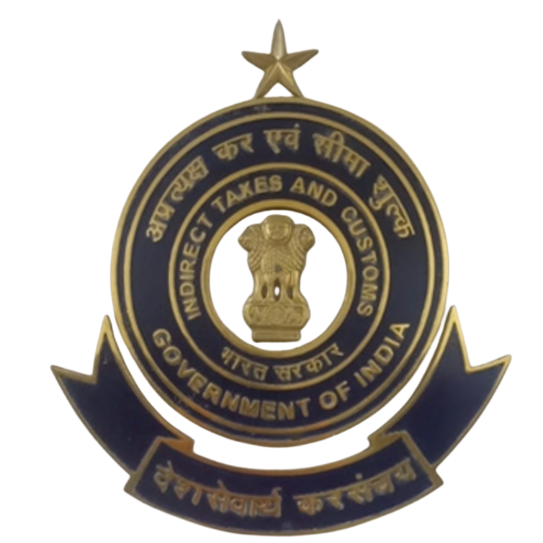Government of India Indirect Taxes and Customs emblem with Ashoka Lion Capital and bilingual lettering