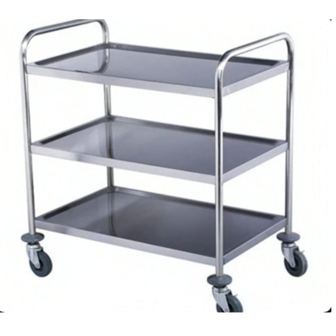 3 Tier Stainless Steel Utility Trolley | Commercial Service Cart | Elite Writing & Display